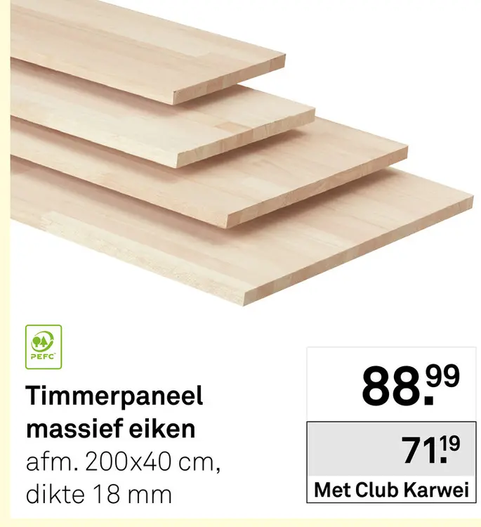Aanbieding: Timmerpaneel massief eiken