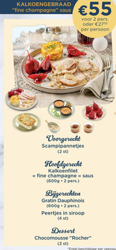 Aanbieding: KALKOENGEBRAAD "fine champagne" saus