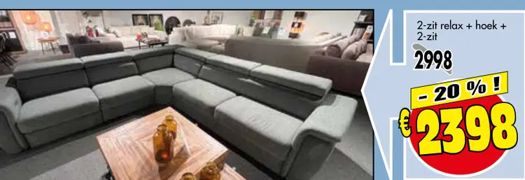 Promotie: 2-zit relax + hoek + 2-zit