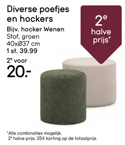 Aanbieding: Diverse poefjes en hockers
