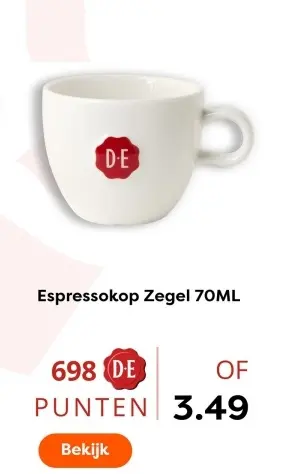 Aanbieding: Espressokop Zegel 70ML