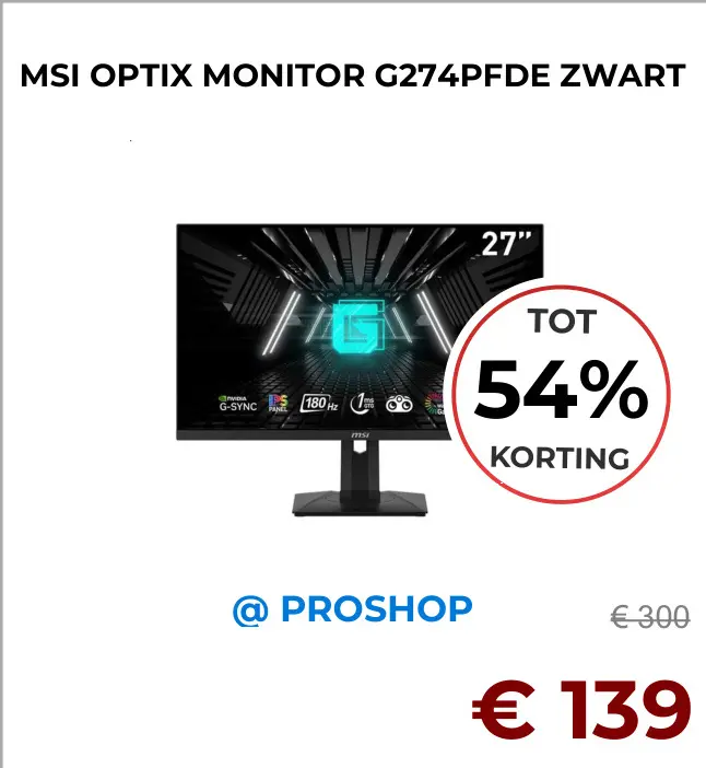 Aanbieding: Optix monitor g274pfde zwart
