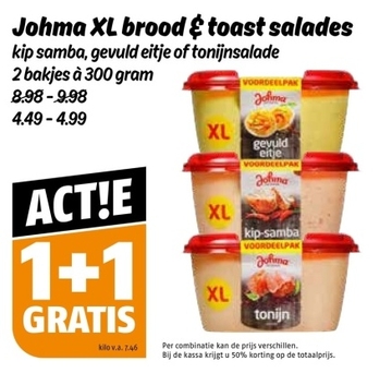 Aanbieding: Johma XL brood & toast salades