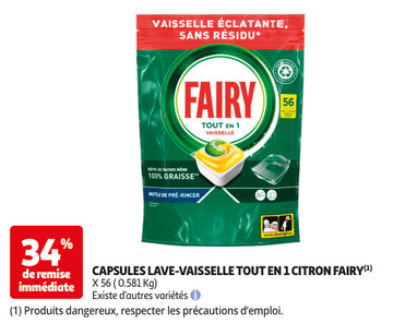 Aanbieding: CAPSULES LAVE-VAISSELLE TOUT EN 1 CITRON FAIR