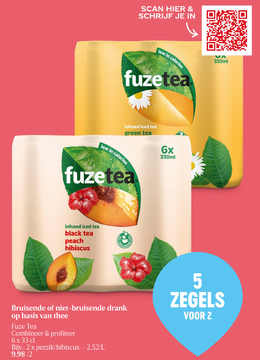 Aanbieding: Fuze Tea perzik / hibiscus 
