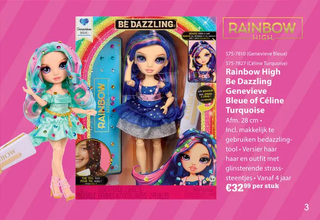 Aanbieding: Rainbow High Be Dazzling Fashion Dolls Genevieve  Bleue (Blue)