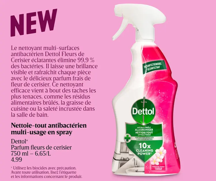 Offre: Nettoie-tout antibactérien multi-usage en spray