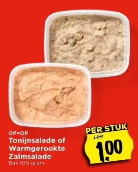 Aanbieding: Tonijnsalade of Warmgerookte Zalm salade