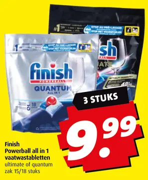 Aanbieding: Finish Powerball all in 1 vaatwastabletten