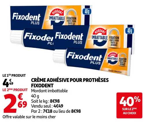Offre: Crème adhésive pour prothèses