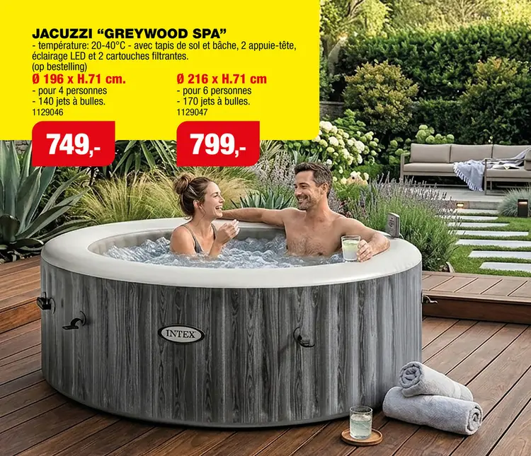 Offre: Intex Greywood spa gonflable 196x71 cm 4 personnes