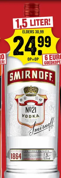 Aanbieding: Smirnoff No. 21 Vodka