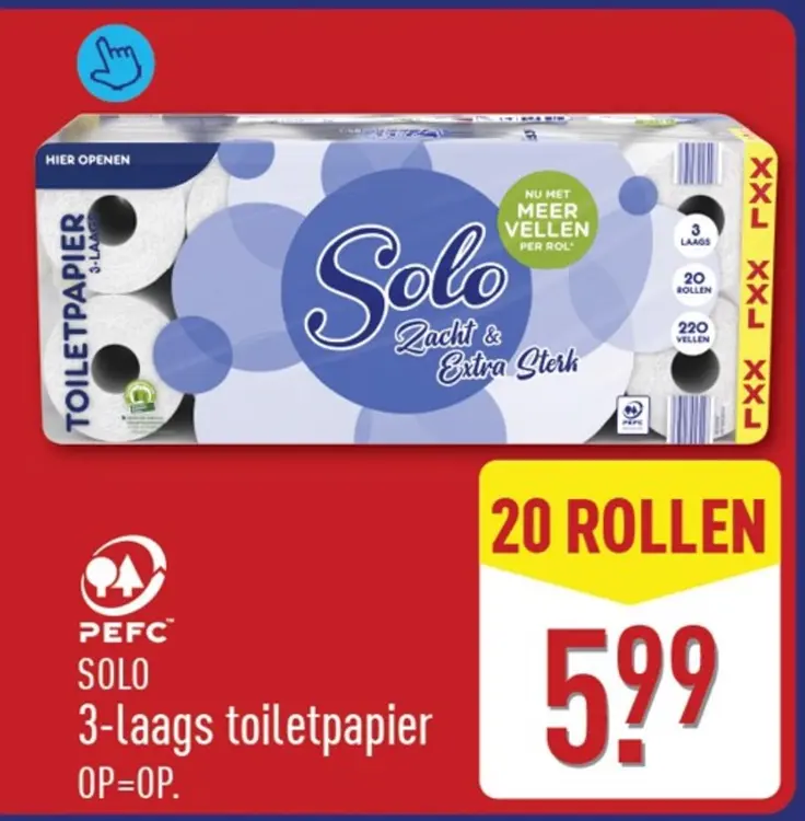 Aanbieding: Solo 3-laags toiletpapier