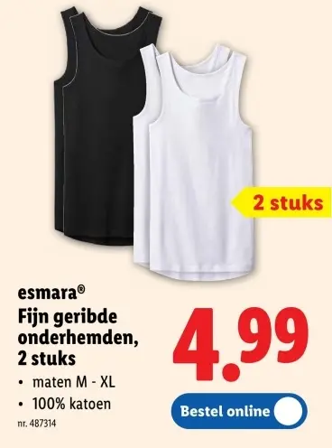 Promotie: Fijn geribde onderhemden