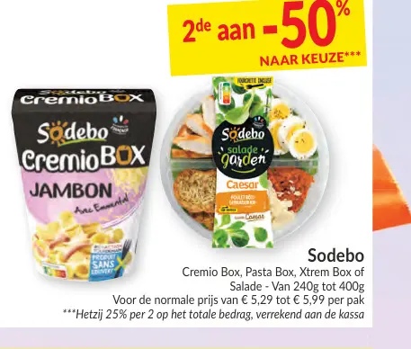 Promotie: Cremio Box, Pasta Box, Xtrem Box of Salade