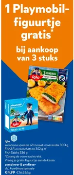 Aanbieding: Iglo kombinos spinazie of tomaat-mozzarella