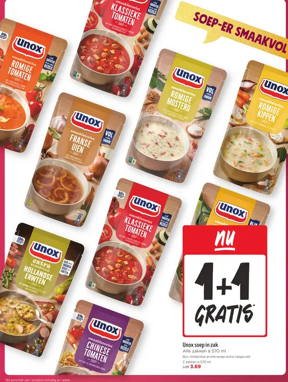 Aanbieding: Unox soep in zak