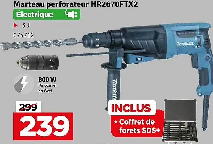 Offre: Marteau perforateur HR2670FTX2