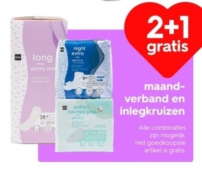 Aanbieding: maand-verband en inlegkruizen