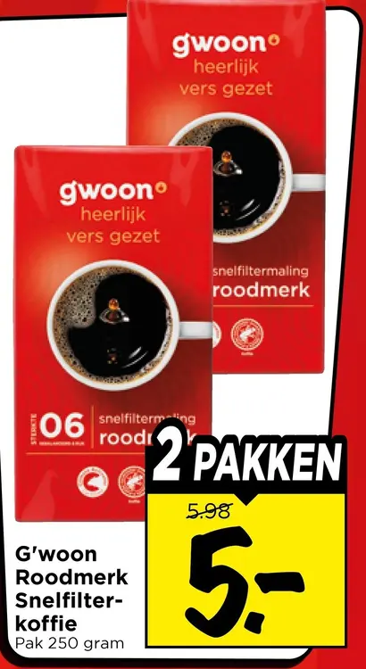 Aanbieding: Roodmerk Snelfilterkoffie