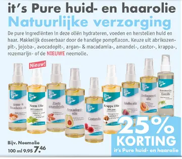 Aanbieding: it's Pure huid- en haarolie