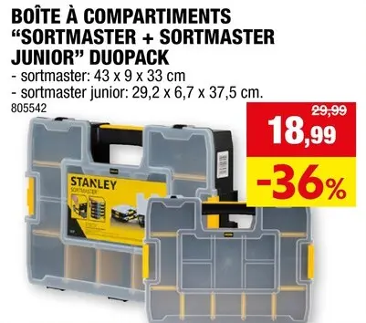 Offre: Stanley Sortmaster + Sortmaster Junior coffret à  compartiments