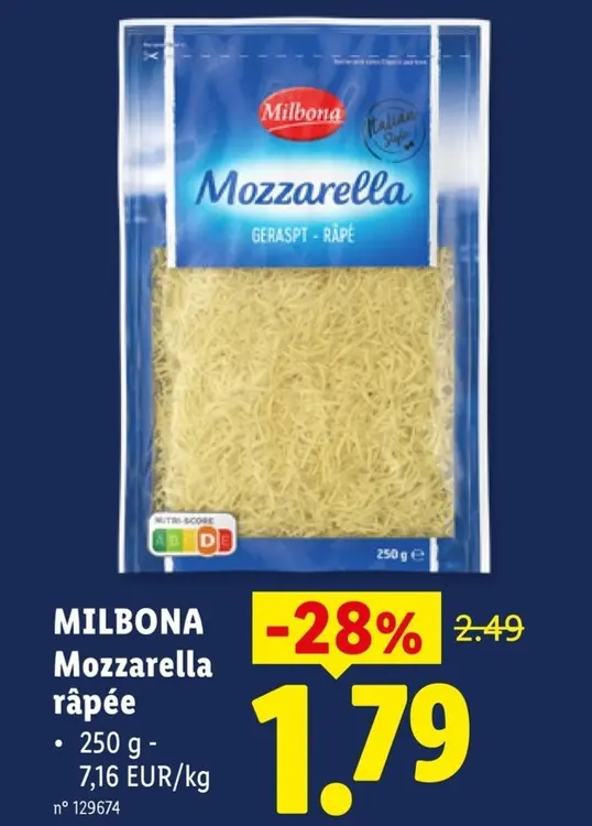 Offre: Mozzarella râpée