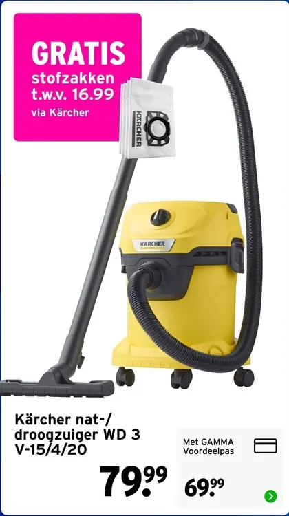 Aanbieding: Nat-/droogzuiger WD 3 V-15/4/20