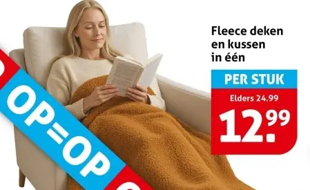 Aanbieding: Fleece deken en kussen