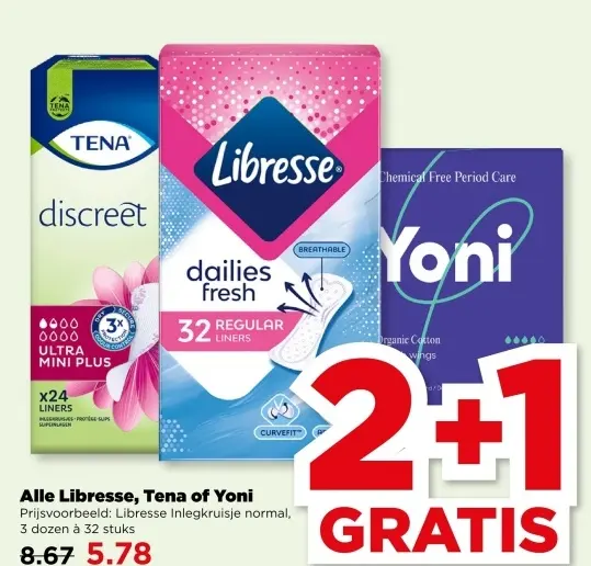 Aanbieding: Alle Libresse, Tena of Yoni
