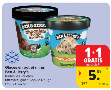 Offre: Glaces en pot et minis