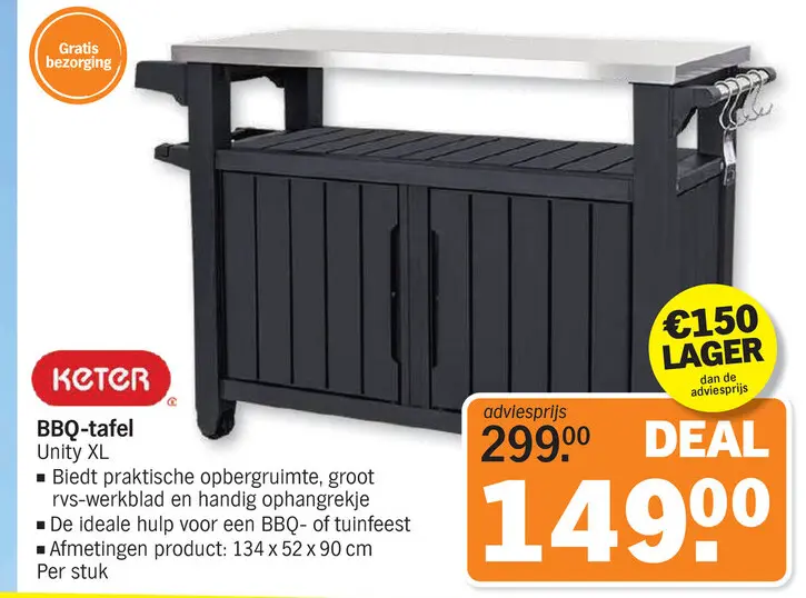 Promotie: BBQ-tafel Unity XL