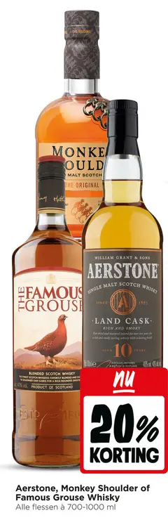 Aanbieding: Aerstone, Monkey Shoulder of Famous Grouse Wh
