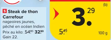 Offre: Steak de thon