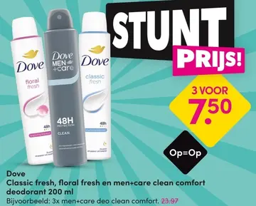 Aanbieding: Dove Classic fresh, floral fresh en men+care 