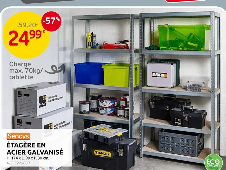 Offre: Étagère en acier galvanisé