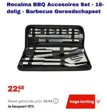 Aanbieding: Recalma BBQ Accesoires Set - 18-delig - Barbe