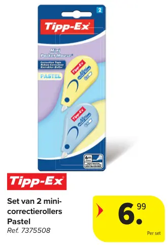 Promotie: Set van 2 mini-correctierollers Pastel