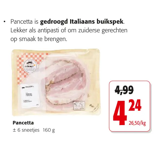 Promotie: Pancetta