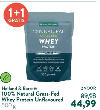 Aanbieding: Holland & Barrett 100% Natural Grass-Fed Whey