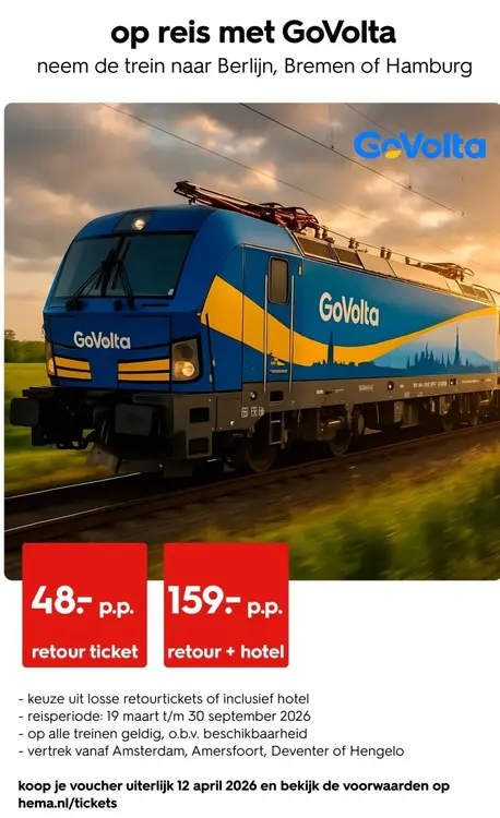 Aanbieding: Trein ticket naar Berlijn, Bremen of Hamburg