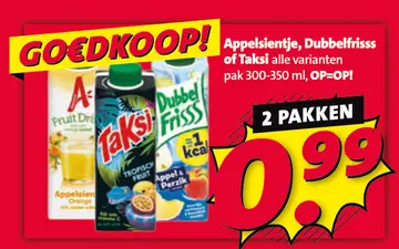 Aanbieding: Appelsientje, Dubbelfrisss of Taksi