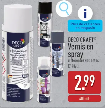 Offre: Vernis en spray