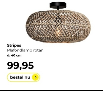 Aanbieding: Stripes Plafondlamp rotan