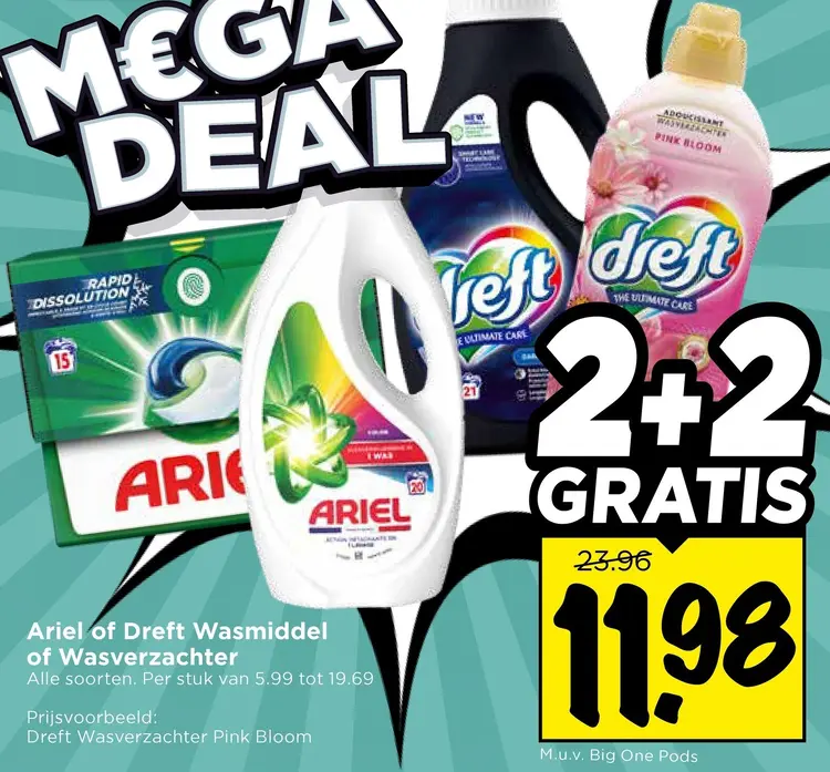 Aanbieding: Dreft Wasmiddel of Wasverzachter