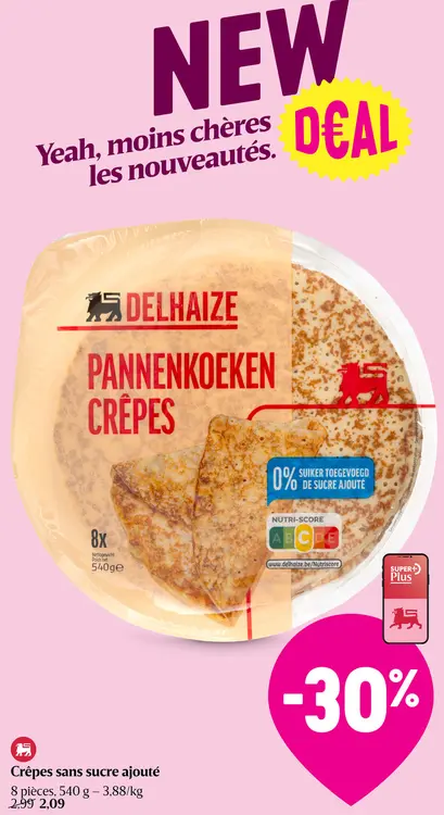 Offre: Crêpes sans sucre ajouté