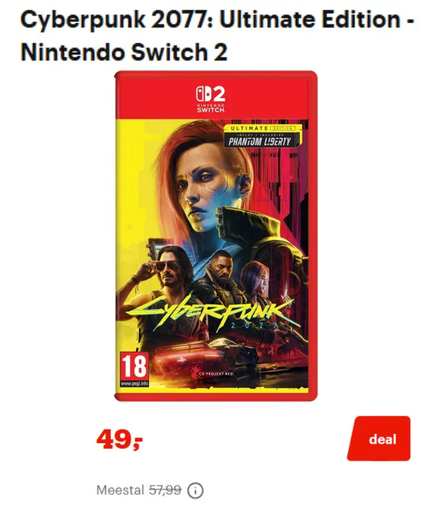 Promotie: Cyberpunk 2077: Ultimate Edition - Nintendo Switch 2