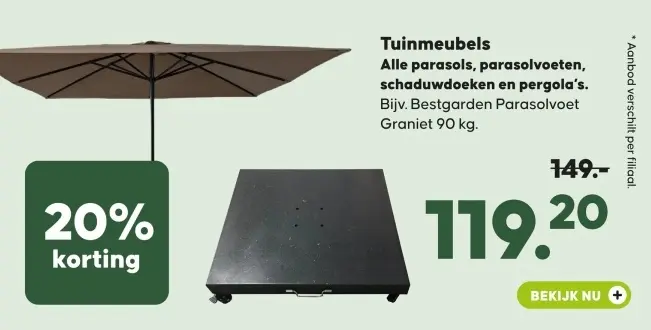 Aanbieding: Bestgarden Parasolvoet Graniet