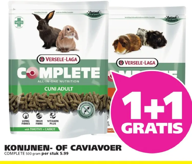 Aanbieding: Konijnen- of caviavoer complete