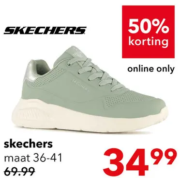 Aanbieding: Skechers Uno Lite dames sneakers groen